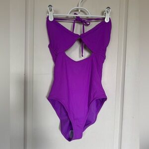 NWOT Xhileration Purple Cutout One-Piece Swimsuit Sz S